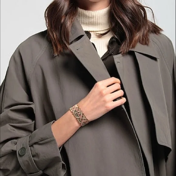 NWT Authentic Tory Burch T-Monogram Logo & Floral Embroidery Slider Bracelet - Picture 5 of 10